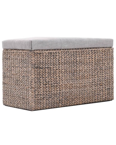 Banc avec 2 poufs Jacinthe d'eau Gris