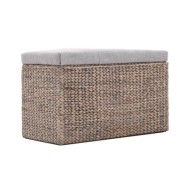 Banc avec 2 poufs Jacinthe d'eau Gris
