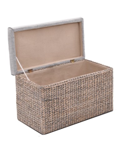 Banc avec 2 poufs Jacinthe d'eau Gris