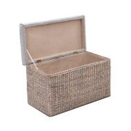 Banc avec 2 poufs Jacinthe d'eau Gris