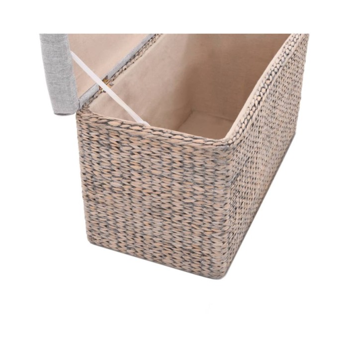 Banc avec 2 poufs Jacinthe d'eau Gris