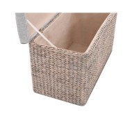 Banc avec 2 poufs Jacinthe d'eau Gris