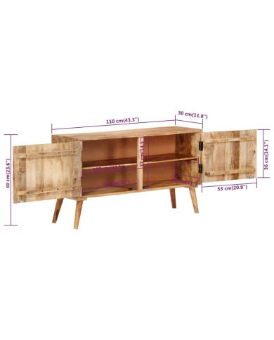 Buffet Bois de manguier massif 120 x 30 x 60 cm