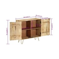 Buffet 80x30x75 cm Bois de manguier solide