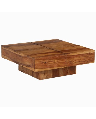 Table basse Bois massif de Sesham 80 x 80 x 30 cm
