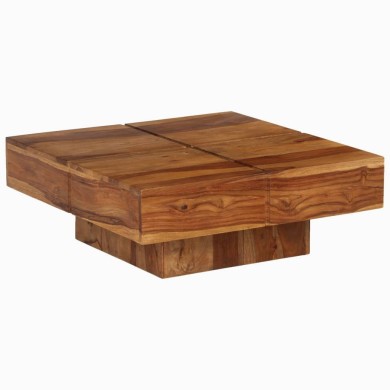 Table basse Bois massif de Sesham 80 x 80 x 30 cm