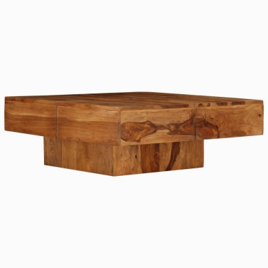 Table basse Bois massif de Sesham 80 x 80 x 30 cm