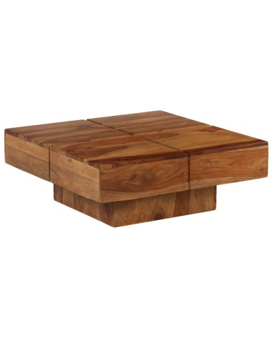 Table basse Bois massif de Sesham 80 x 80 x 30 cm