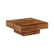 Table basse Bois massif de Sesham 80 x 80 x 30 cm