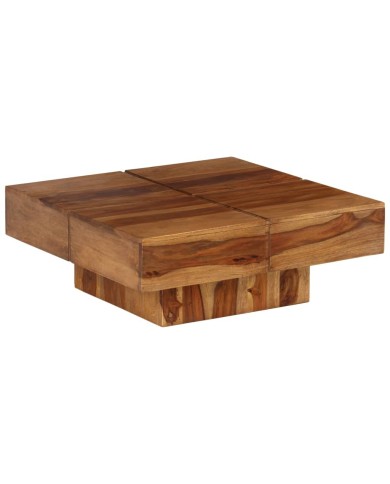 Table basse Bois massif de Sesham 80 x 80 x 30 cm