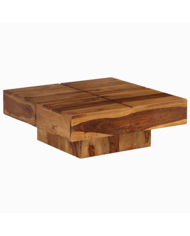 Table basse Bois massif de Sesham 80 x 80 x 30 cm