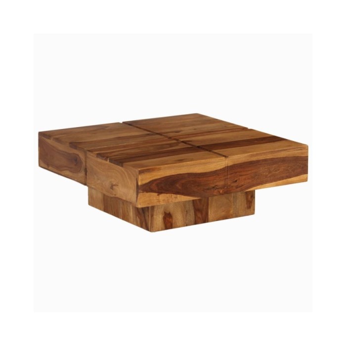 Table basse Bois massif de Sesham 80 x 80 x 30 cm