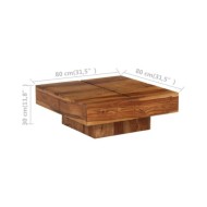 Table basse Bois massif de Sesham 80 x 80 x 30 cm