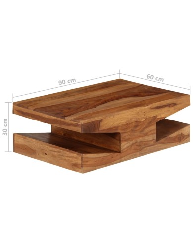 Table basse Bois massif de Sesham 90 x 60 x 30 cm