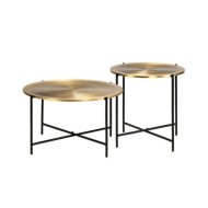 Ensemble de tables 2 pcs MDF recouvert de laiton