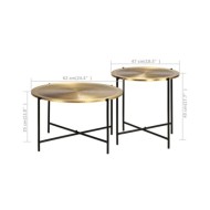 Ensemble de tables 2 pcs MDF recouvert de laiton