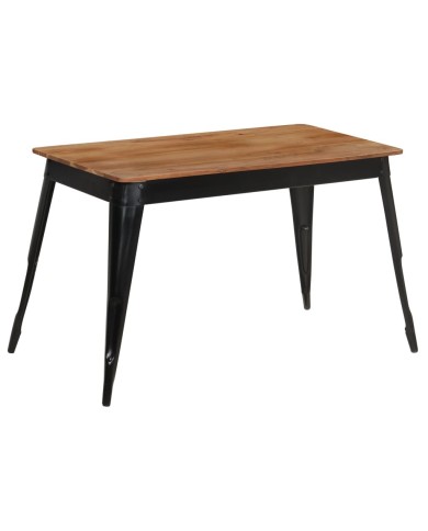 Table de salle à manger Bois d'acacia et acier 120x60x76 cm