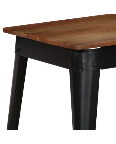 Table de salle à manger Bois d'acacia et acier 120x60x76 cm
