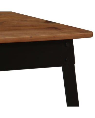 Table de salle à manger Bois d'acacia et acier 120x60x76 cm