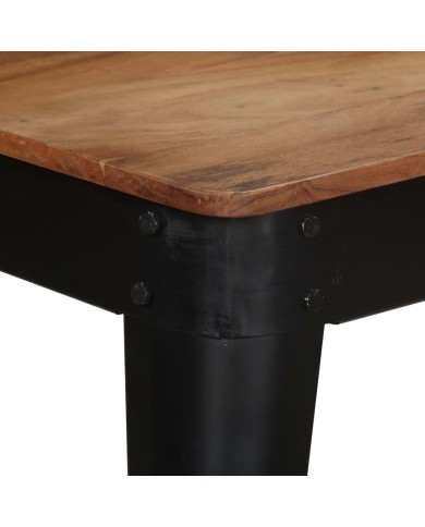Table de salle à manger Bois d'acacia et acier 120x60x76 cm