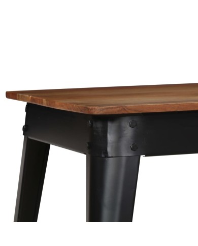 Table de salle à manger Bois d'acacia et acier 120x60x76 cm