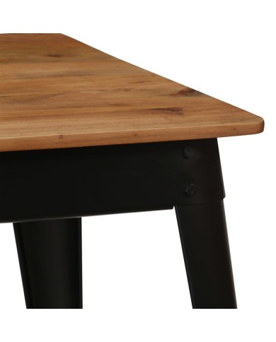 Table de salle à manger Bois d'acacia et acier 120x60x76 cm