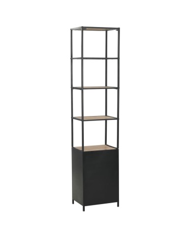 Bibliothèque Bois de sapin massif et acier 40,5 x 32,5 x 180 cm