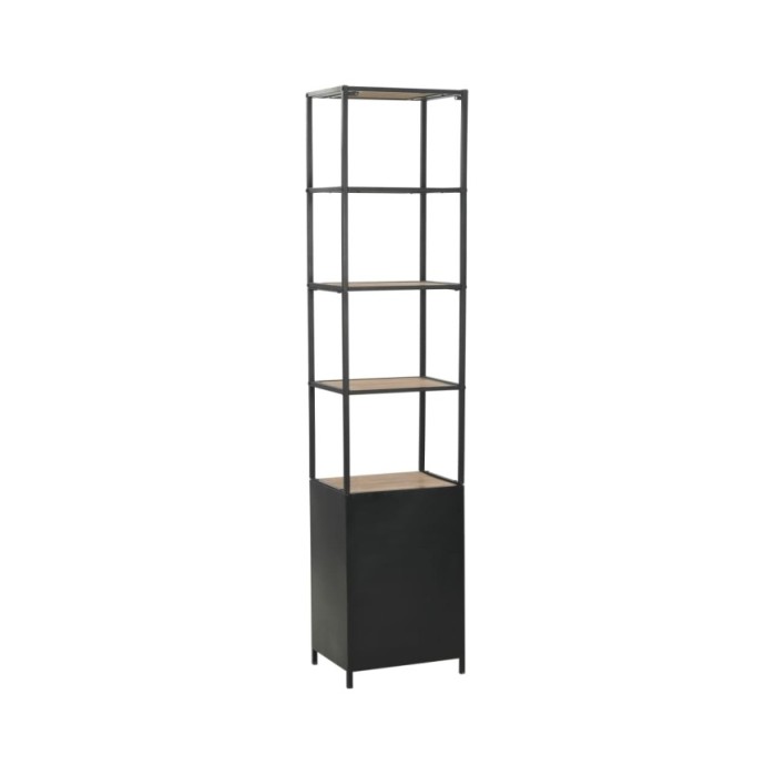 Bibliothèque Bois de sapin massif et acier 40,5 x 32,5 x 180 cm