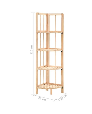 Étagère d'angle Bois de cèdre 27 x 27 x 110 cm