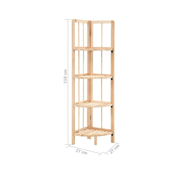 Étagère d'angle Bois de cèdre 27 x 27 x 110 cm