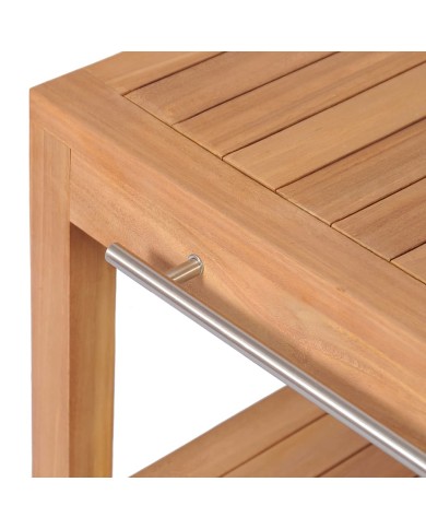 Meuble de salle de bains avec 4 paniers Teck massif 132x45x75cm