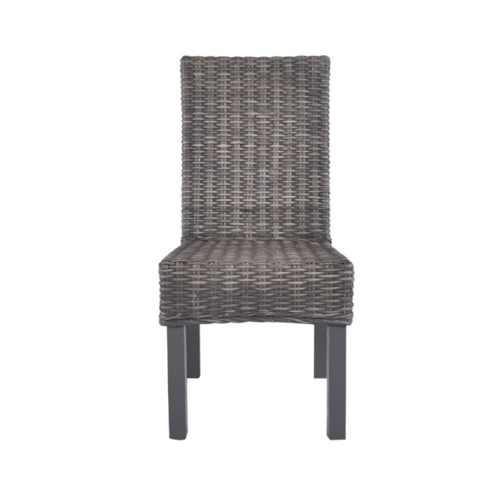 Chaises à dîner 2 pcs Marron Rotin kubu et bois de manguier