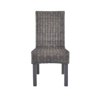 Chaises à dîner 2 pcs Marron Rotin kubu et bois de manguier