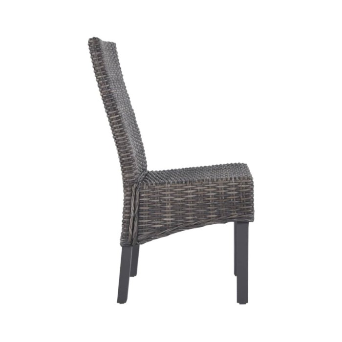 Chaises à dîner 2 pcs Marron Rotin kubu et bois de manguier