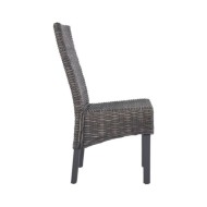 Chaises à dîner 2 pcs Marron Rotin kubu et bois de manguier
