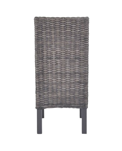 Chaises à dîner 2 pcs Marron Rotin kubu et bois de manguier