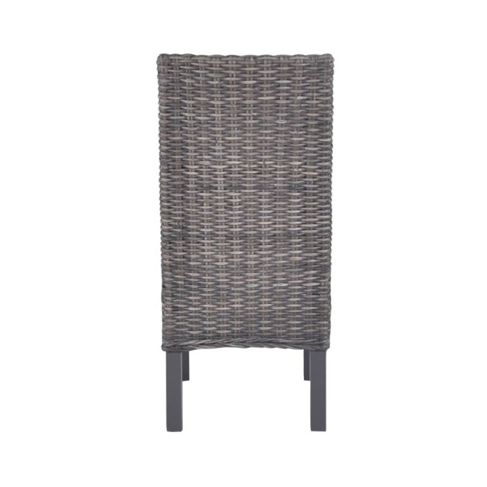 Chaises à dîner 2 pcs Marron Rotin kubu et bois de manguier