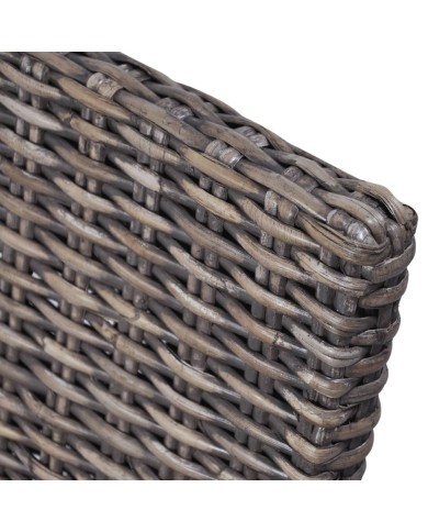 Chaises à dîner 2 pcs Marron Rotin kubu et bois de manguier