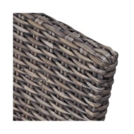 Chaises à dîner 2 pcs Marron Rotin kubu et bois de manguier