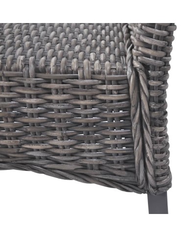 Chaises à dîner 2 pcs Marron Rotin kubu et bois de manguier