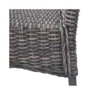 Chaises à dîner 2 pcs Marron Rotin kubu et bois de manguier