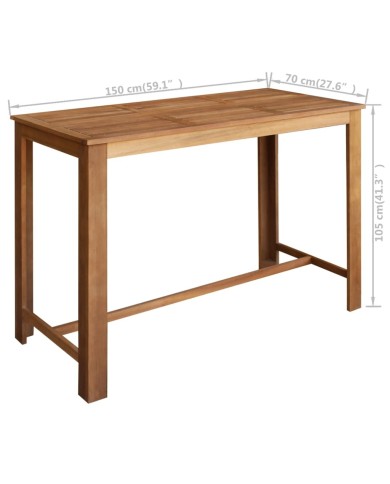 Table de bar Bois d'acacia solide 150 x 70 x 105 cm