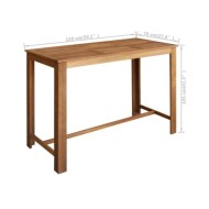 Table de bar Bois d'acacia solide 150 x 70 x 105 cm