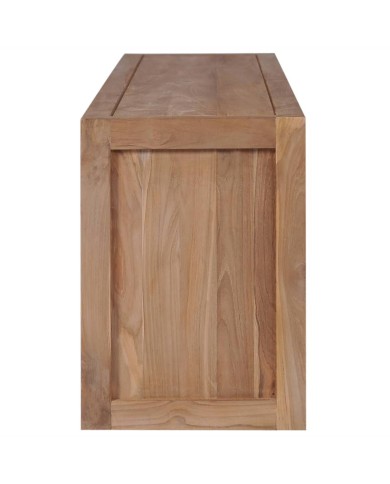 Meuble TV Bois massif de teck et finition naturelle 120x30x40cm