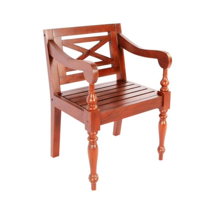 Chaises Batavia 2 pcs Marron foncé Bois d'acajou solide