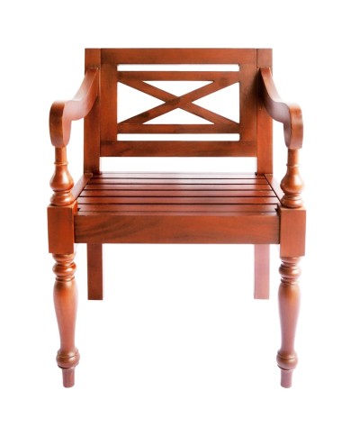 Chaises Batavia 2 pcs Marron foncé Bois d'acajou solide