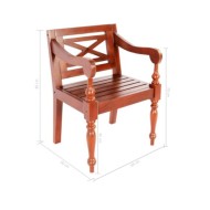 Chaises Batavia 2 pcs Marron foncé Bois d'acajou solide