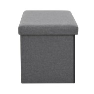 Banc de rangement pliable Faux lin 76 x 38 x 38 cm Gris foncé