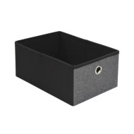 Banc de rangement pliable Faux lin 76 x 38 x 38 cm Gris foncé