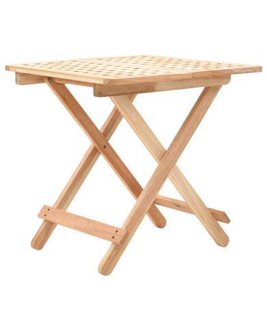 Table d'appoint pliante 50 x 50 x 49 cm Bois de noyer massif